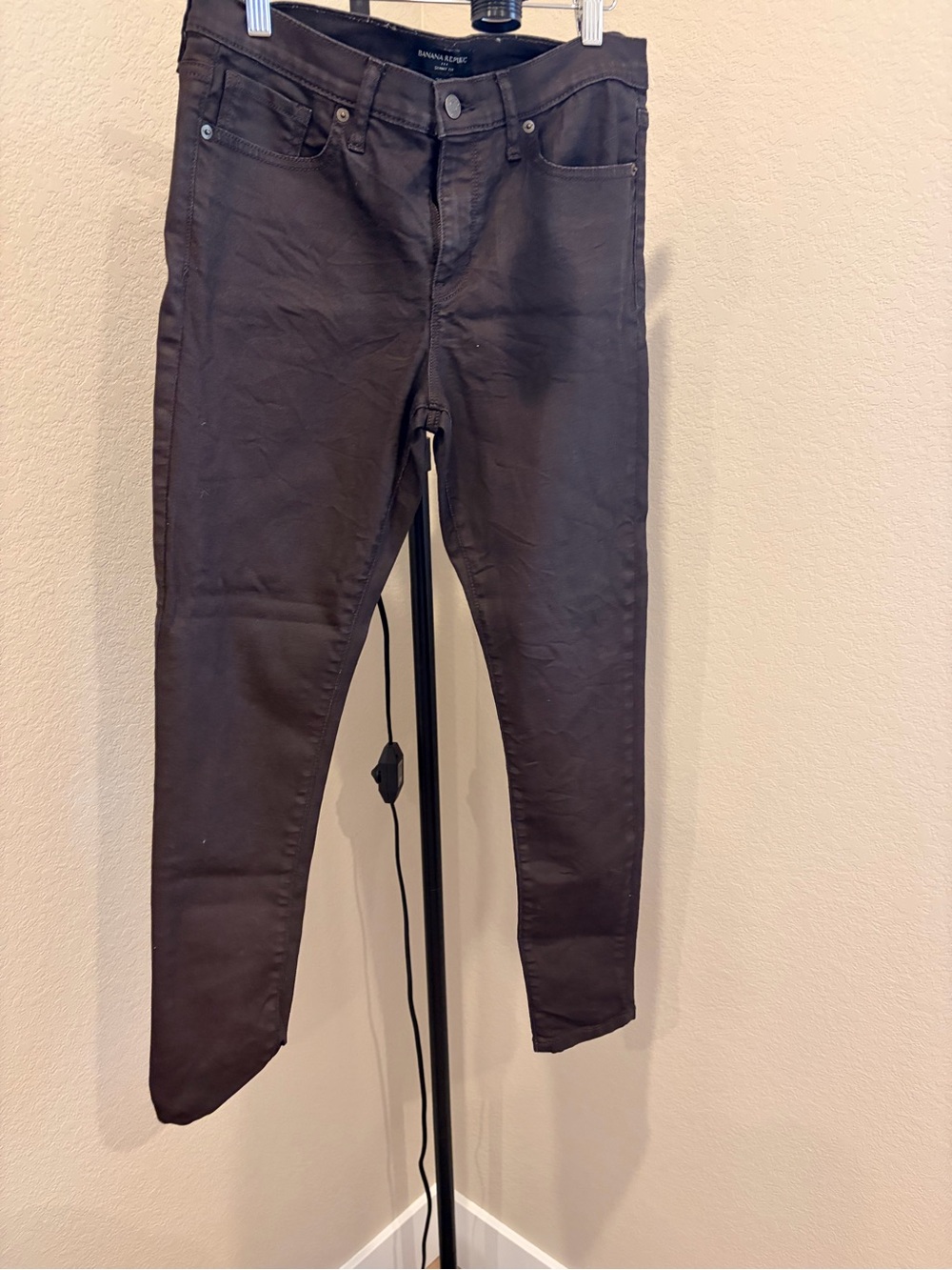 Banana Republic Coated Brown Skinny Fit Jeans